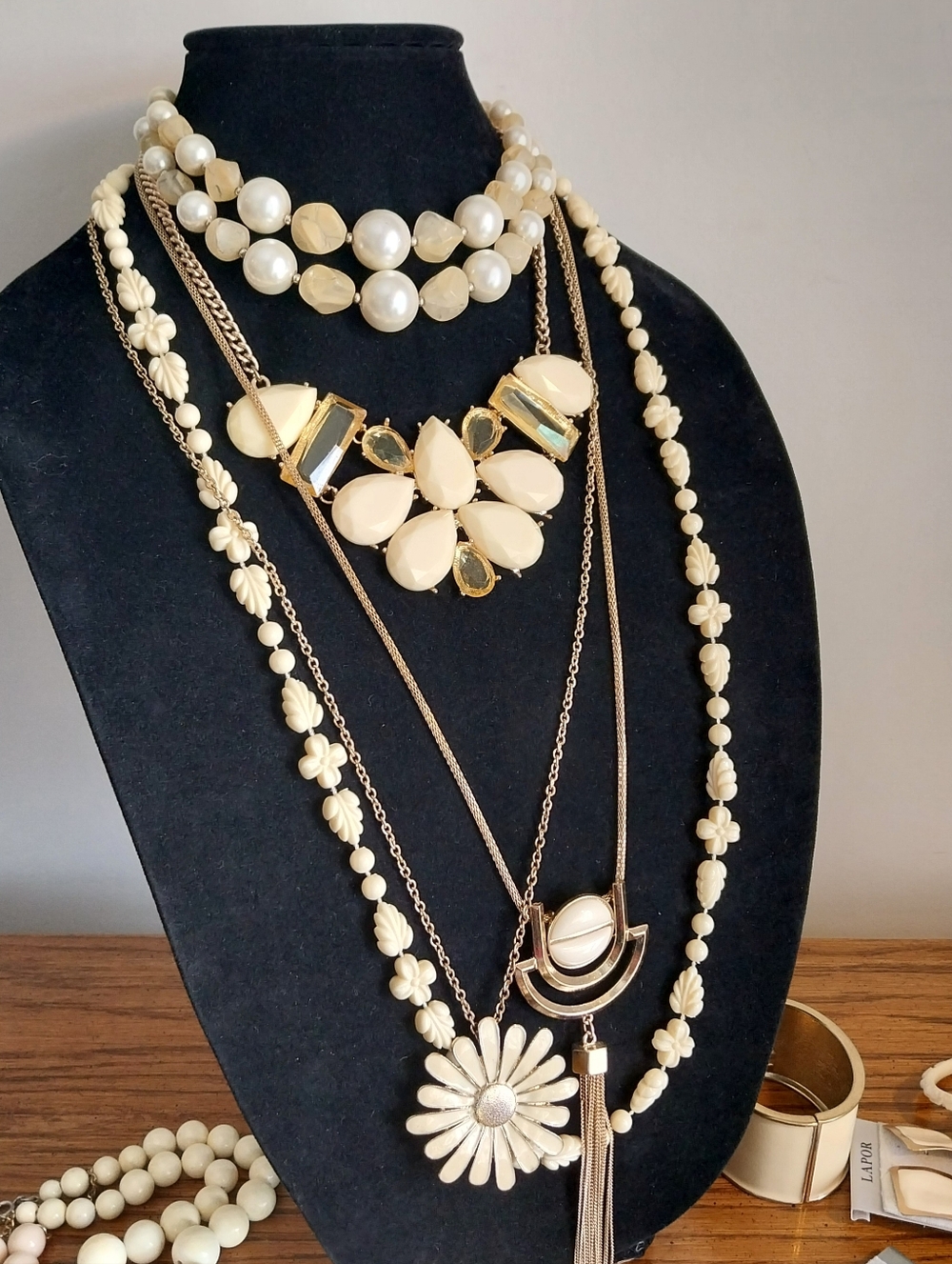 Vintage Gold and Red Jewelry Set with Mixed Gold-Tone Jewelry - Picture 3 of 9